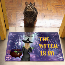 The Witch Is In - Halloween Doormat - Custom Halloween Decorations Gifts For Friends, Witch Gift Personalized Custom Doormat