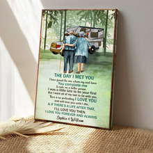 Camping Old Couple Forest The Day I Met You - Gifts Personalized Custom Framed Canvas Wall Art