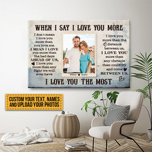 Custom Photo - I Love You More Than The Distance Betwwen Us - Couple Canvas - Personalized Custom Canvas