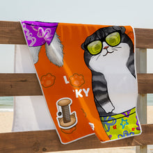 Swimsuit Fluffy Cats Gift For Pet Lovers - Cat Lovers - Personalized Beach Towel