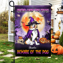 Halloween Moon Light Cute Sitting Dogs Personalized Garden Flag