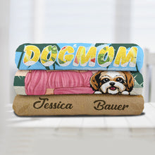 Personalized Custom Beach Towel Dog Mom Dog Lovers Summer Pattern