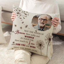 Custom Photo May The Winds Of Heaven Blow Softly - Memorial Pillow - Memorial Gifts For Loss Personalized Custom Pillow