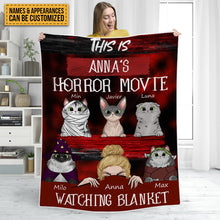 This Is My Horror Movie Watching Blanket - Pet Blanket - Gifts For Cat Lovers Personalized Custom Blanket