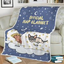 Official Nap Blanket - Pet Blanket - Cute Pet Gifts For Pet Lovers, Pet Mom Personalized Custom Fleece Flannel Blanket