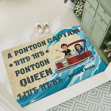 Personalized Custom Doormat - A Pontoon Captain And His Pontoon Queen Live Here Couple Gift