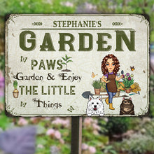 Garden Paws  Garden & Enjoy The Little Things - Garden Sign - Personalized Custom Classic Metal Signs