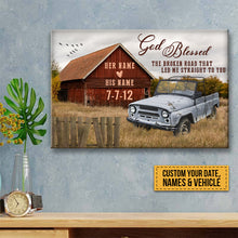 The Broken Road That Led Me Straight To You - Custom Canvas - Farmhouse Decoration - Couple Gift