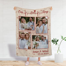 Couple Blanket - Anniversary Gifts, Personalized Custom Fleece Flannel Blanket