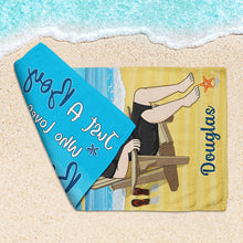 Just A Boy&Girl Who Love Beaches - Beach Towel - Summer Gift - Personalized Custom Beach Towel