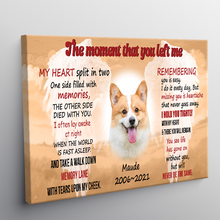 Custom Photo - The Moment That You Left Me- Pet Canvas - Personality Customized Pet Canvas