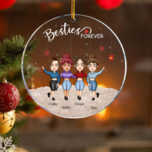 Besties Sisters Forever - Personalized Circle Acrylic Ornament - Christmas Gift For Besties, Sisters, Sistas