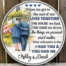 Old Couple Personalized Door Hanger Sign
