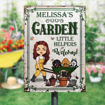 Garden Little Helpers Welcome - Gift For Gardening Lovers - Personalized Custom Classic Metal Signs-CUSTOMOMO