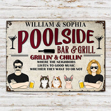 Listen To Good Music Dog Cat Lovers - Poolside Bar - Personalized Custom Classic Metal Signs-CUSTOMOMO