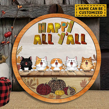Happy Fall Y'all Signs, Gifts For Cat Lovers, Fall Front Door Decor , Cat Mom Gifts