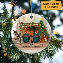 Personalized dog Christmas Ceramic Ornament gifts for dog lovers (PRINTED ON BOTH SIDES) - DOG & COUPLE