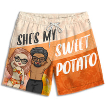 She's My Sweet Potato - Personalized Couple Beach Shorts - Matching Swimsuits For Couples - Gift For Couples, Husband Wife