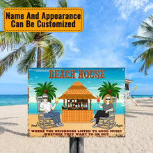 The Beach And The Good Music Couple Husband Wife - Beach House Sign - Personalized Custom Classic Metal Signs