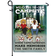 Camping Couple Welcome To Our Campsite - Gift For Dog Lovers - Personalized Custom Flag