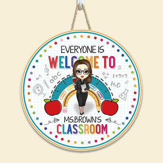 Welcome To My Classroom - Personalized Round Wood Sign - Back To School, Decor, Door Sign Gift For Classroom, Teacher, Students