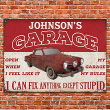 Personalized Auto Mechanic Garage I Can Fix Anything -Gift For Grandfather - Customized Classic Metal Signs