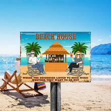 The Beach And The Good Music Couple Husband Wife - Beach House Sign - Personalized Custom Classic Metal Signs