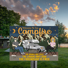 Welcome To Our Campfire - Camping Sign - Gift For Couple Personalized Custom Classic Metal Signs