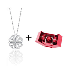 Four Leaf Clover Necklace Dainty Magnetic Heart Necklace for Her - Gift For Lover - Gift For Her