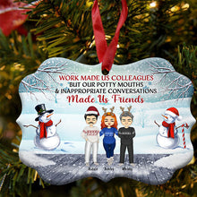 Work Made Us Colleagues - Christmas Gift For Co-worker - Personalized Custom Wooden Ornament, Aluminum Ornament