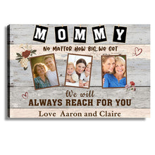 Custom Photo We Will Always Reach For Mom - Mother's Day Gift -  Personalized Custom Canvas Wall Art