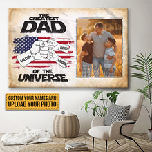 Custom Photo Personalized Custom Canvas The Greatest Dad Of The Universe Personalized Photo Wall Art