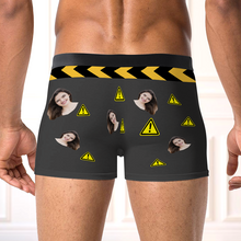 Custom Photo Warning Choking Hazard - Boxer Briefs - Gifts For Him, Husband, Boyfriend Personalized Custom Men's Boxer Briefs