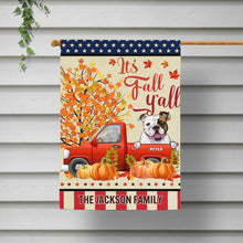 Pumpkin Truck Welcome Fall Personalized Dog Garden Flag, Autumn Fall Gift For Dog Lovers