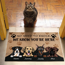 We Know You Are Here Gift For Dog Lovers Personalized Custom Doormat