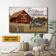 The Broken Road That Led Me Straight To You - Custom Canvas - Farmhouse Decoration - Couple Gift