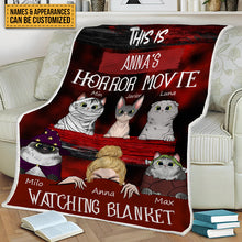 This Is My Horror Movie Watching Blanket - Pet Blanket - Gifts For Cat Lovers Personalized Custom Blanket