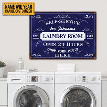 Self-Service Laundry Room Sign - Personalized Custom Classic Metal Signs