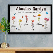 Our Love Grows Here - Family Personalized Custom Framed Canvas Wall Art
