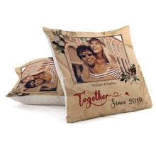 Custom Photo - Together With You Since - Personality Customized Pillow - Valentine's Day Gift For Love - Gift For Husband Wife Bf Gf