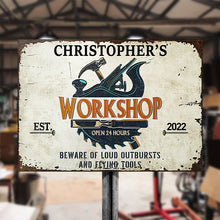 Personalized Carpenter Workshop Beware Of Loud Customized Classic Metal Signs