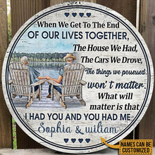 Personalized Lake Old Couple When We Get Custom Wood Circle Sign