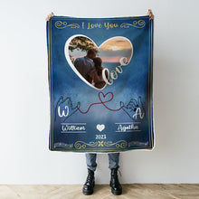 Personalized Photo Blanket - Couples Loving Gift - Gift For Wife Husband Boyfriend Girlfriend