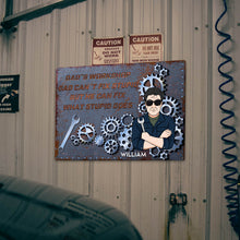 Dad's Workshop - I Can Fix What Stupid Does - Gift For Dad - Customized Classic Metal Signs