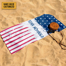 US Flag Personalized Bath Towel Personalized Name - Beach Towel - Custom Pool Towel Beach Towel
