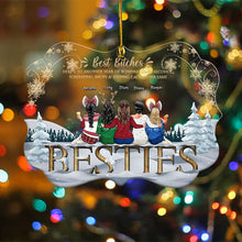 Besties Sisters Forever - Personalized Acrylic Ornament - Christmas Gifts For Sisters, Besties, BFF, Coworkers