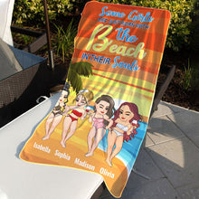 Some Girls Are Just Born With The Beach In Their Souls - Birthday, Funny, Summer Gift For Beach Lovers, Besties, Soul Sisters, Sistas, Bff, Friends - Personalized Custom Beach Towel