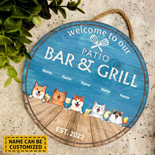 Patio Bar & Grill Welcome Door Signs, Gifts For Pet Lovers, Couple Of Spatula Custom Wooden Signs