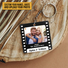 Custom Photo All Because Two People Swiped Right - Memorial Keychain - Gift For Couples Personalized Custom Keychain