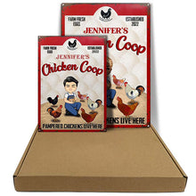 Pampered Chickens Live Here - Chicken Coop Decoration - Personalized Custom Classic Metal Signs
